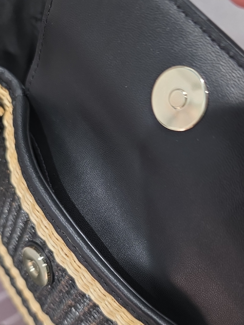 NEW ☑️ Kate Spade CRUISE Medium Tote Raffia & Black leather - Picture 14 of 16